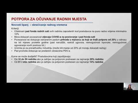 Aktualnosti vezane za mjere pomoći gospodarstvu uslijed pandemije za  lipanj 2020. godine