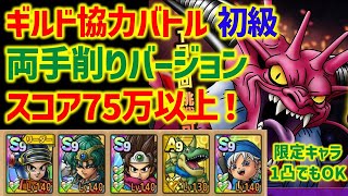 【ドラクエタクト】ギルド協力バトル 大魔王デスタムーア 初級 汎用編成でスコア75万以上！両手削りバージョン 超巨大ボスバトル【真・DQ6イベント】