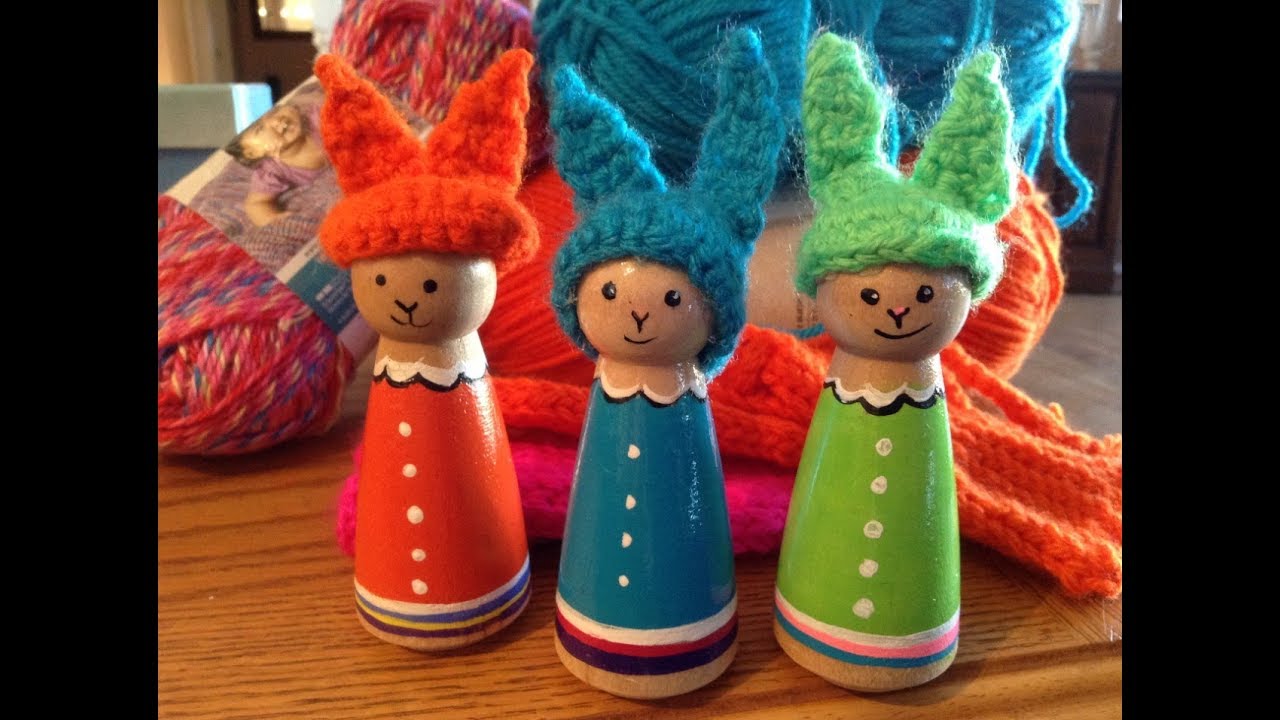 Part 2 of 3 - DIY Easter Craft Making a Peg Doll Bunny - YouTube