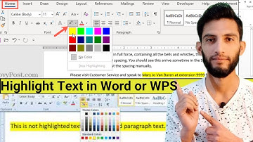 How to highlight text in wps office | How to highlight text in microsoft word