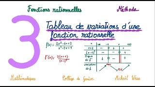 3e - fonctions rationnelles 6 - le tableau de variations