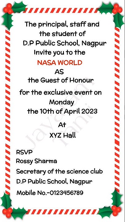 Invitation Card Writing How To Write Formal Invitation Card CBSE invitation-card-writing-how-to-write-formal-invitation-card-cbse