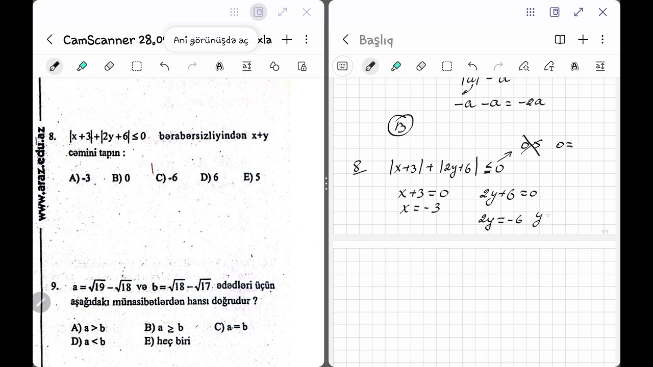 Həqiqi ədədlər mövzu sınağı #riyaziyyat #sınaqizahı