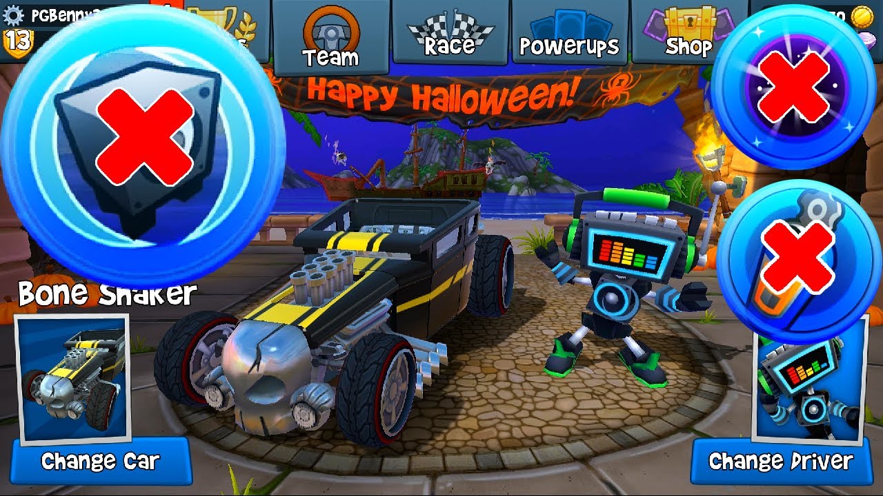 NO NEED TO USE ANY POWERS UP AND ABILITY POWER🚀🖐 FOR BONE SHAKER💪💪 | Beach Buggy Racing 2 Mobile - YouTube