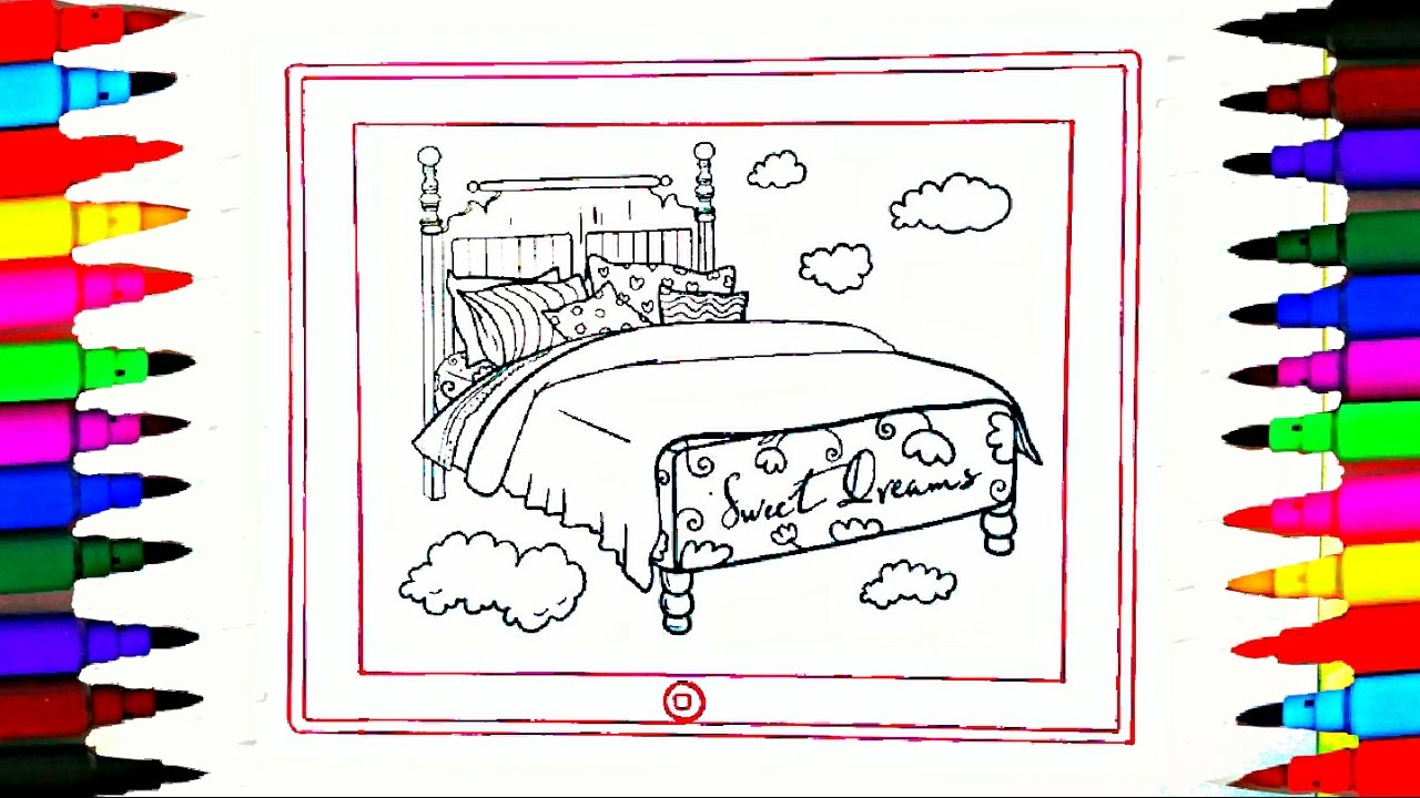 Download Coloring Pages Rainbow Bedroom on Ipad l Drawing Pages to ...