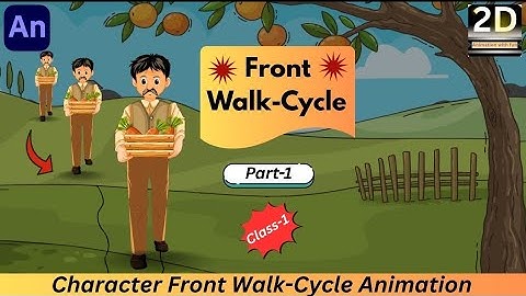 character (Front Walk -Cycle) 🚶🚶🚶🔥in animate cc 2025/2d Cartoon Animation/animate tutorial in hindi