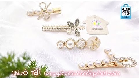 Giá chỉ 94k| Kẹp tóc mái ngọc trai 4 món cao cấp chuẩn sao Hàn
