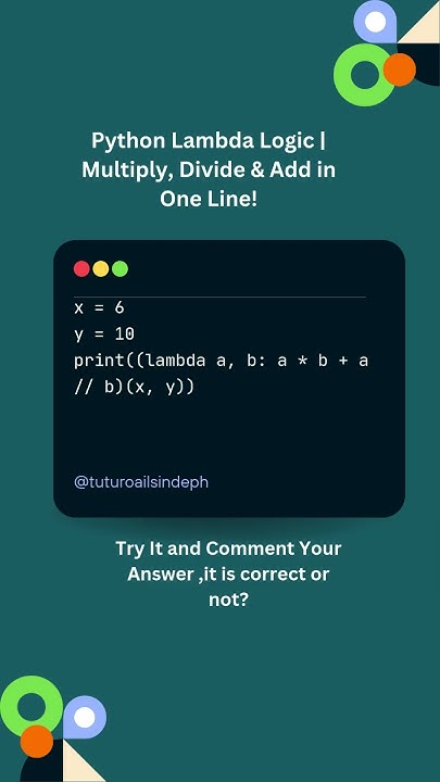 Python Lambda Logic 44 | Multiply, Divide & Add in One Line! | #shorts ...
