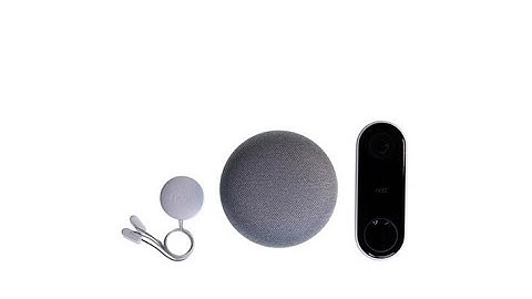 Nest Hello Video Doorbell with Google Home Mini Smart Sp...