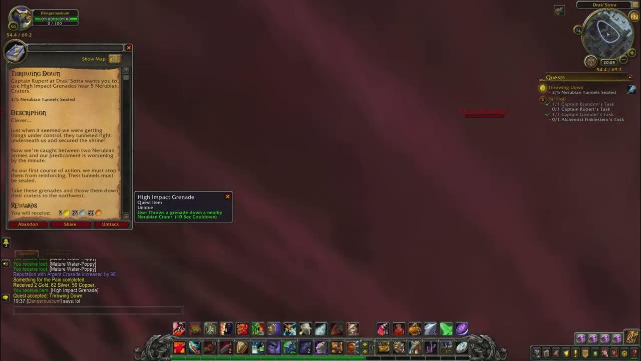 World of Warcraft Throwing Down Quest ID 12598 (Gameplay/Walkthrough