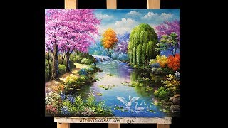 Beautiful gardens and flowers Acrylic Painting