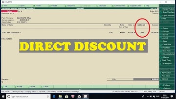 Tally ERP 9 | Discount Value in Invoice