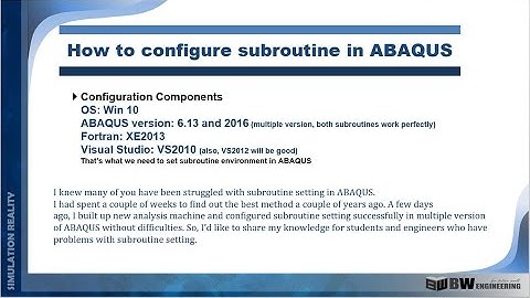 ABAQUS tutorial | Subroutine setting | Linking Fortran | 16-24