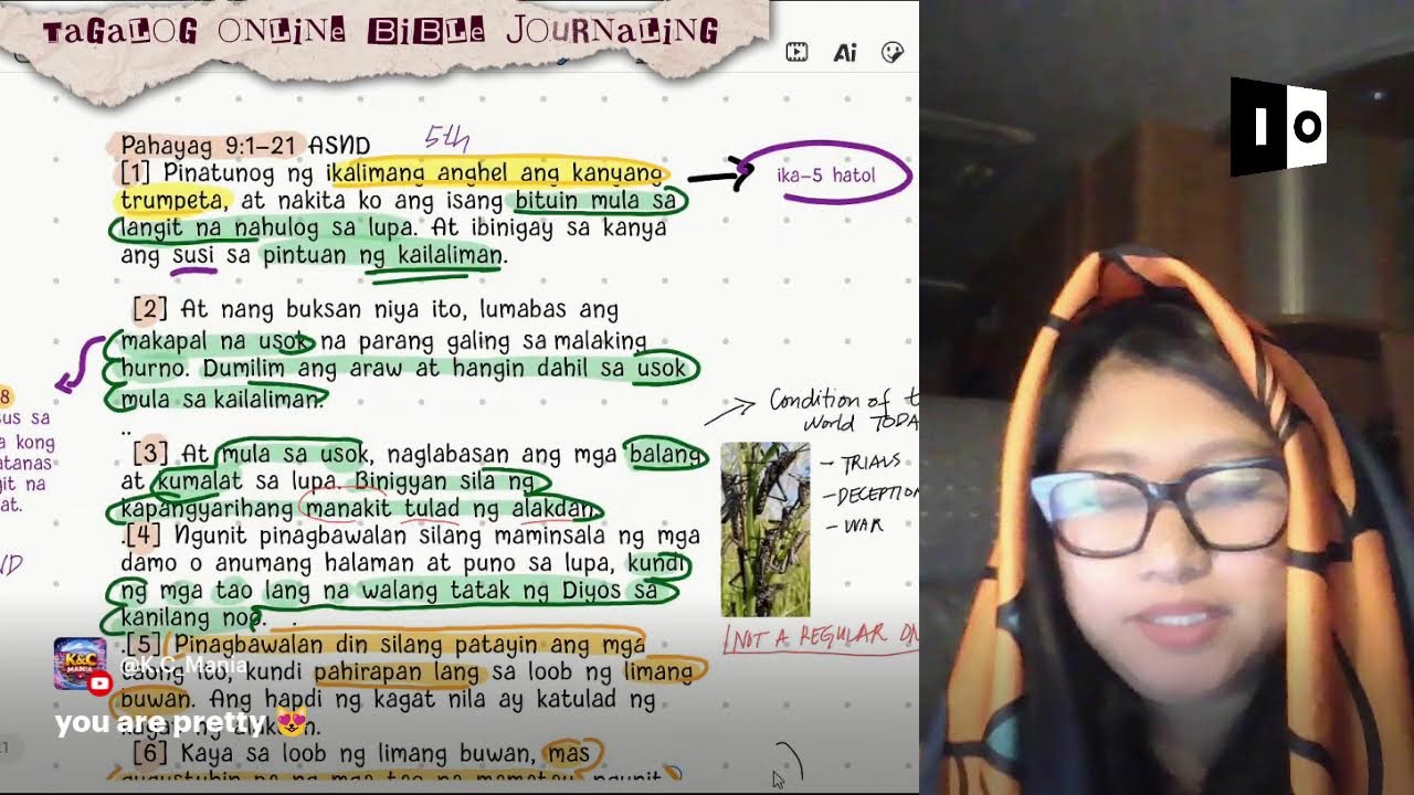 PAHAYAG 9: 12-21 Tagalog Online Bible Journaling Inside Out with Sarah