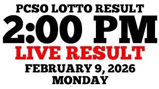 Lotto Result Today 2:00 PM Draw February 9, 2026 Monday PCSO LIVE Result