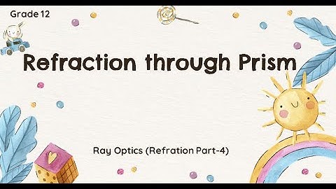 Angle Of Deviation in PRISM : MInimum Deviation Condition : Class 10,12 CBSE ISC I Class 12 I