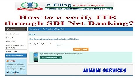 How to E-verify Income Tax Return through Bank Account | How to E-verify ITR using SBI Netbanking