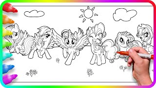MY LITTLE PONY Coloring Pages - Mane 6 / How to color My Little Pony characters MY LITTLE PONY Coloring Pages - Mane 6 / How to color My Little Pony characters