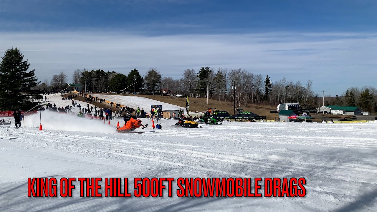 King of the Hill Snowmobile 500ft Uphill drag racing 2025 Ski Martock NS Launches off the Line