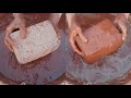 Asmrsuper soft dusty pure red dirt slabsrelaxing mouthwatering yummy paste play  satisfaction 