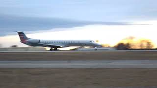 American Eagle Embraer ERJ 145 Takeoff at Manchester Boston Regional Airport 1/15/23