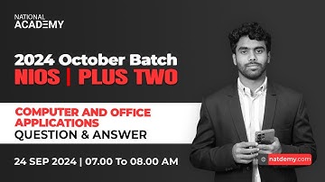 NIOS PLUS TWO COMPUTER AND OFFICE APP Question & Answer Session  - October 2024 Batch | natdemy