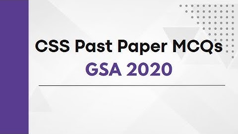 CSS 2020 GSA Solved MCQs Past Paper | Simplify Exams