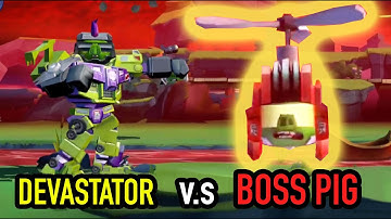 Angry Birds Transformers - BOSS PIG vs DEVASTATOR - 2 x ROUNDS