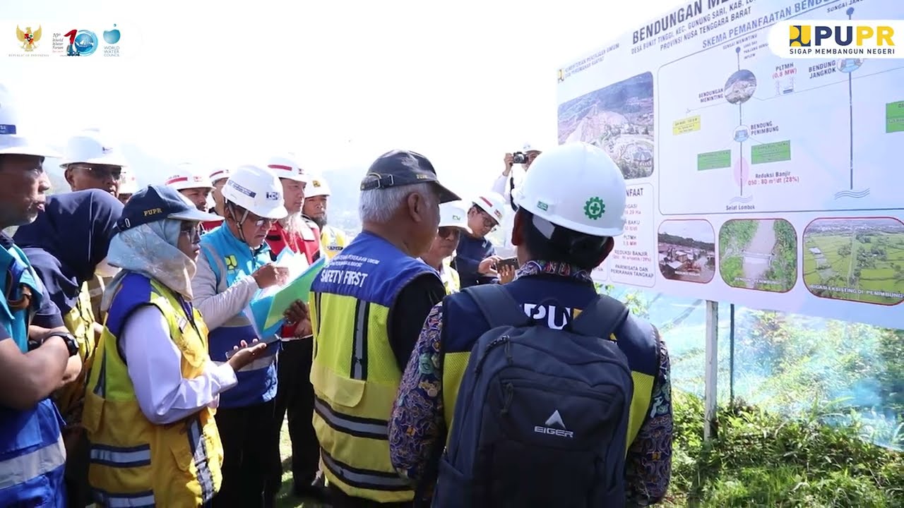 Kunjungan Menteri PUPR RI Ke Proyek Pembangunan Bendungan Meninting