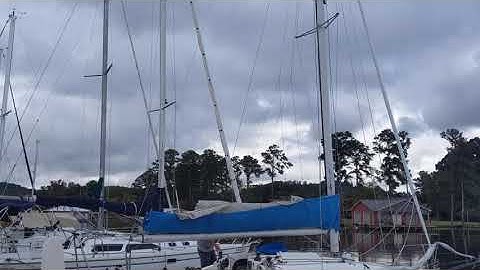 Tides Marine Track and lazy jack test on a Corsair f31uc with a Stack Pack sail cover.