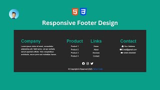 Responsive Footer html css footer html css footer design in html css | Tarun Code