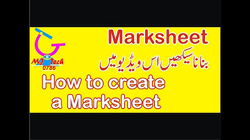 How To Create Marksheet In Excel Urdu/Hindi Tutorial 2019