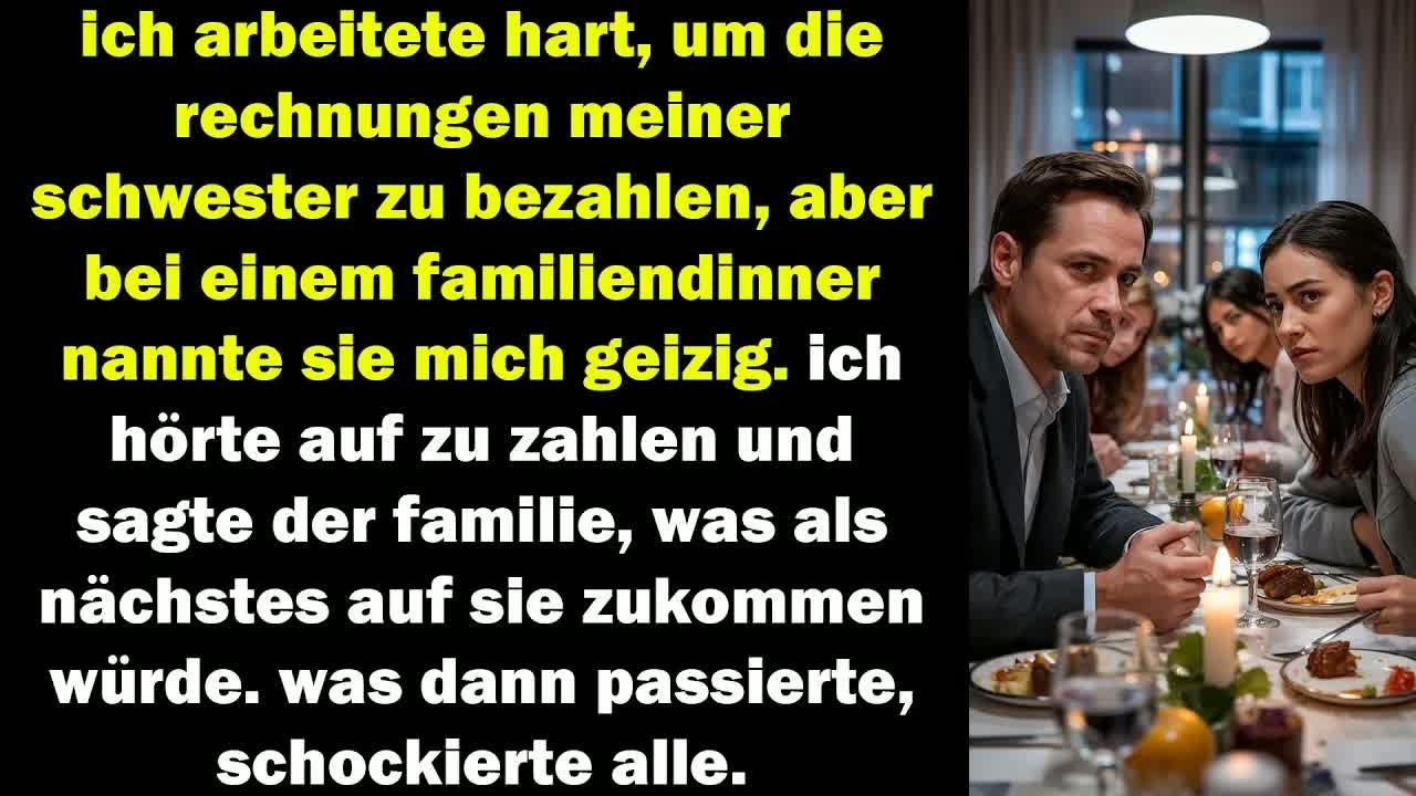 ich zahlte jahrelang für meine schwester beim essen nennt sie mich geizig, dann drehte ich den s