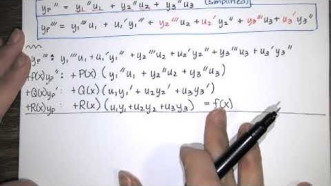 44. Derivation of Formulas for Variation of Parameters for 3rd Order ODEs - Differential Equations