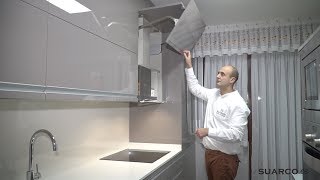 Cocina moderna aprovechamiento espectacular!! en basalto brillo y dekton - YouTube