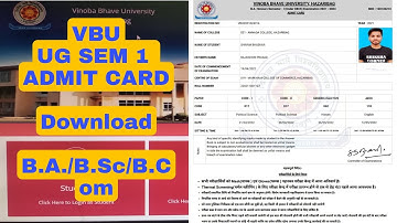 How to download admit card | UG SEM1 BA|B.Sc| B.Com|(Session 2021-24)VBU # vbu #vbuhazaribagh