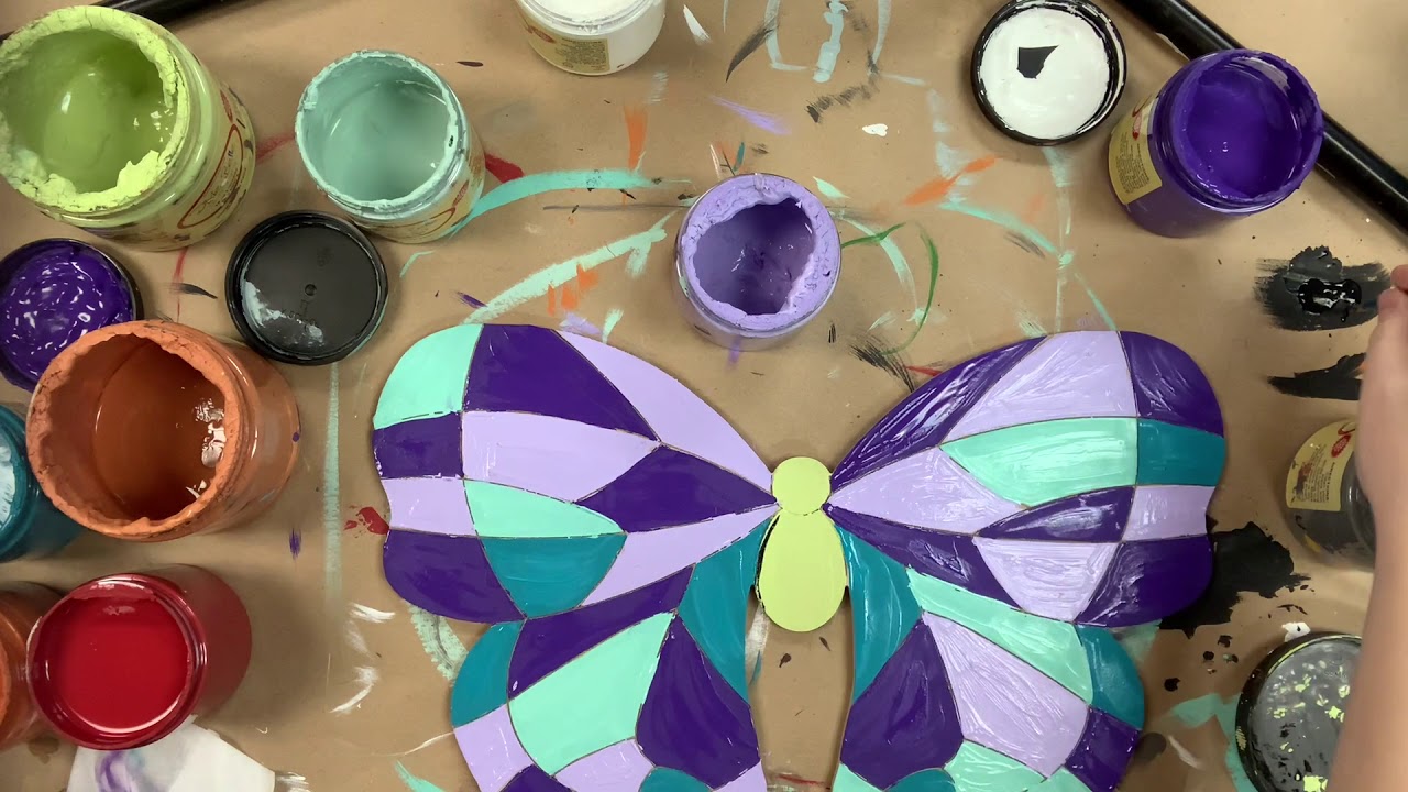 Butterfly Paint By Line Step by Step Video Tutorial s6c4