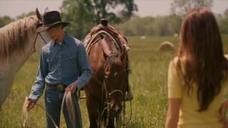 Girl met handsome boy, two people riding a horse