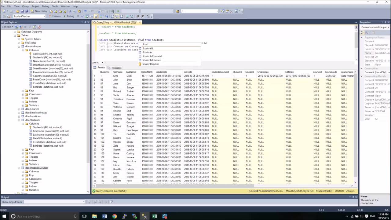 Microsoft SQL Server Management Studio Part 10 - INNER LEFT JOIN and Views  - YouTube