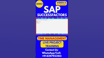 SAP SuccessFactors Time Management Training Online Tutorial Class 5  2025 #sapsuccessfactorstraining