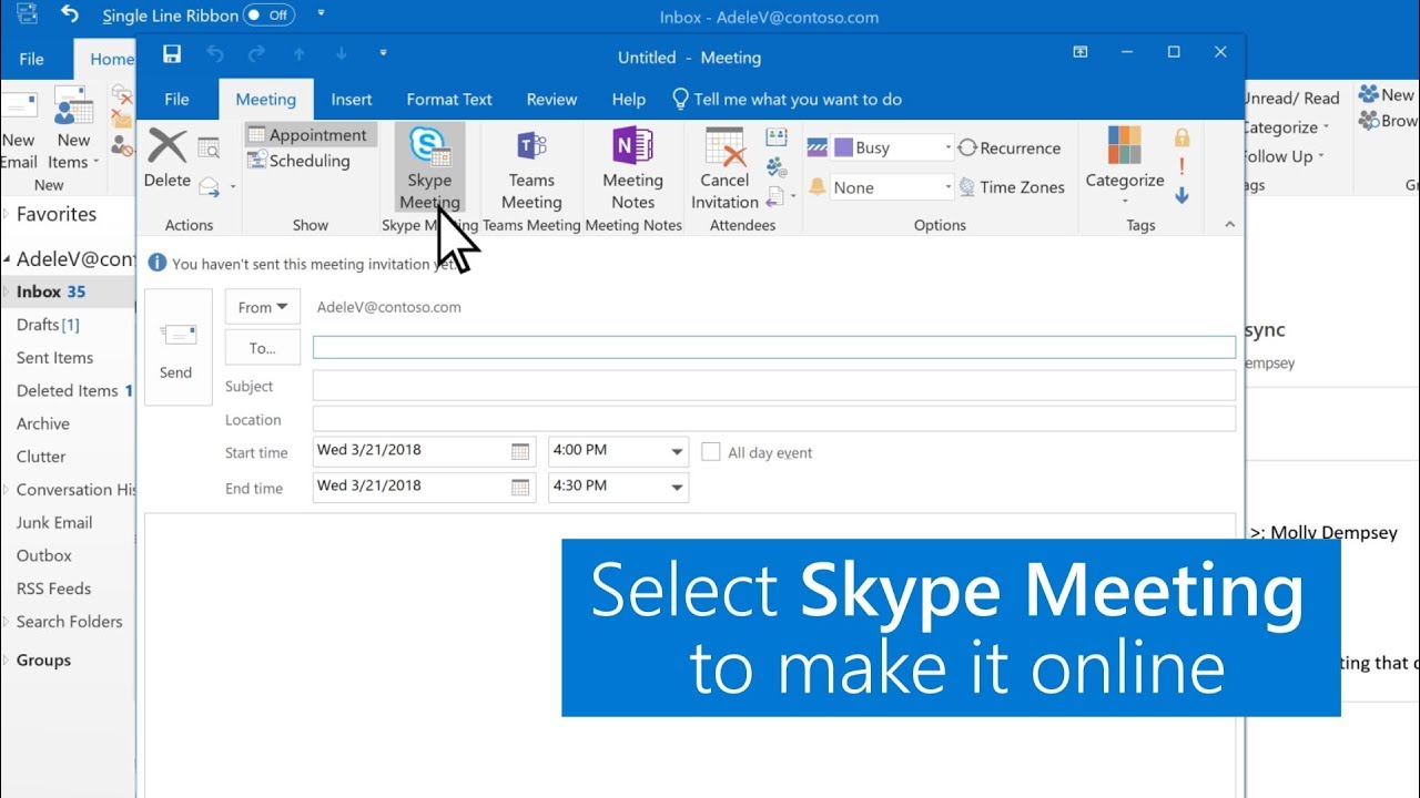 Schedule An Online Meeting In Outlook YouTube