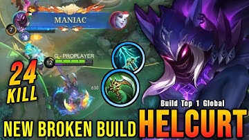 24 Kills + MANIAC!! New OP Build for Helcurt 100% IMMORTAL!! - Build Top 1 Global Helcurt ~ MLBB