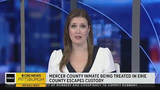 Mercer County inmate escapes custody while hospitalized in Erie County