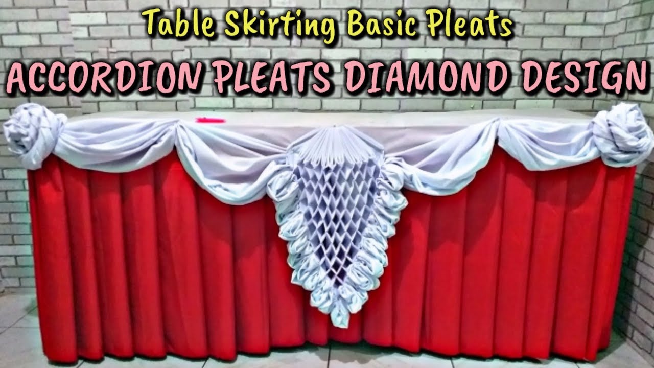 ACCORDION PLEATS Design Table Skirting Basic Pleats Diamond Design accordion-pleats-design-table-skirting-basic-pleats-diamond-design