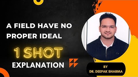 A field has no proper ideals (B.Sc., M.Sc)