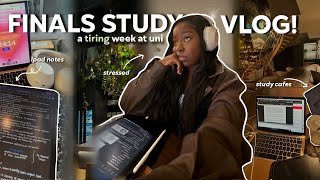 STUDY VLOG 🎧| a TIRING week at uni | studying for finals, study cafes, ipad notes, and more!