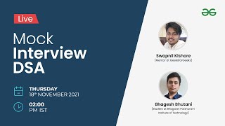 Live Mock Interview DSA Series #79