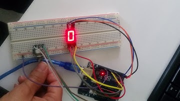 1 digit, seven segment display control by potentiometer
