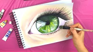 acrylic paint eye step realistic tutorial beginners easy