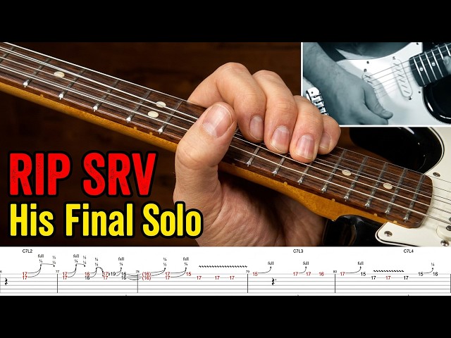 RIP Stevie Ray Vaughan | His Final Solo (with tabs) - YouTube